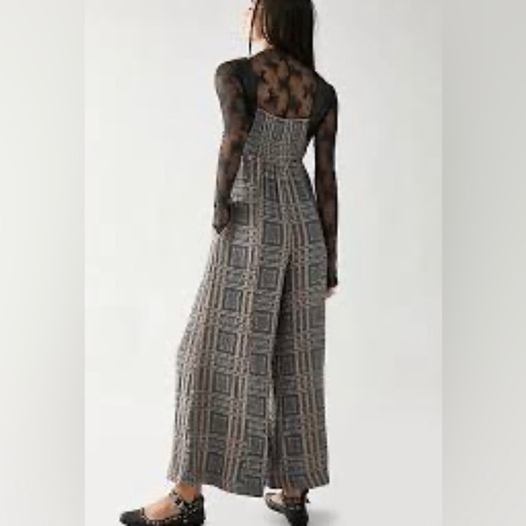 Free People Marley Plaid One Piece Jumpsuit - Picture 2 of 12